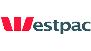 Red and black Westpac logo on white background